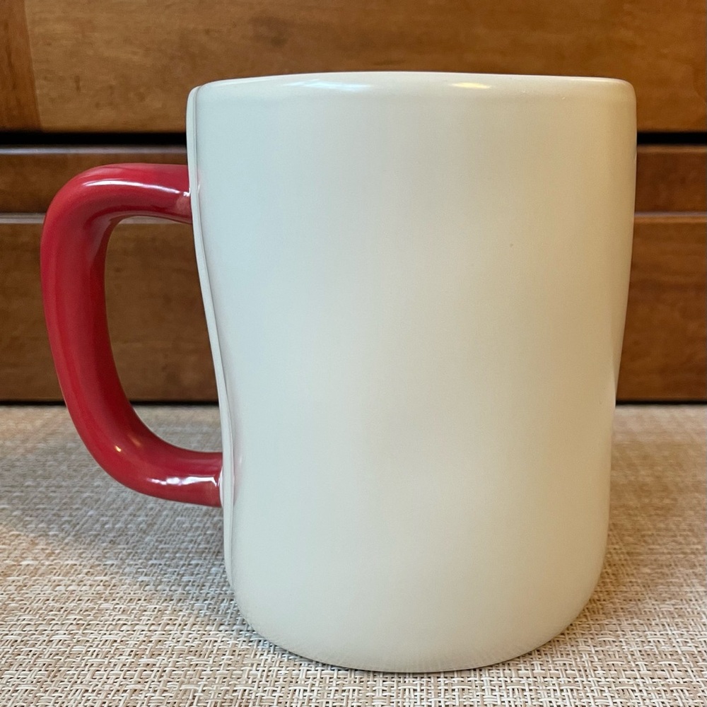 Rae Dunn Peppermint Mocha Mug - Cream and Red - Picture 2 of 5